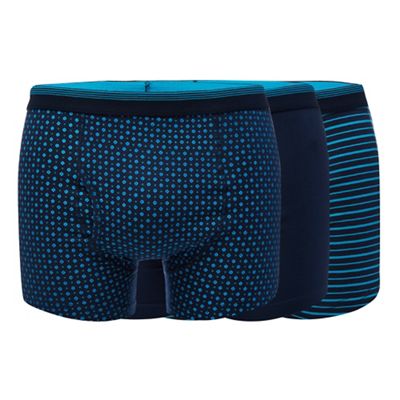 The Collection Pack of three navy printed trunks
